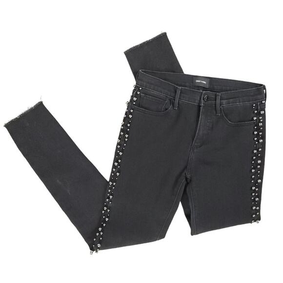 Driftwood Jackie Studded Jeans Black Skinny Denim Punk Biker Moto E Girl - Picture 11 of 14